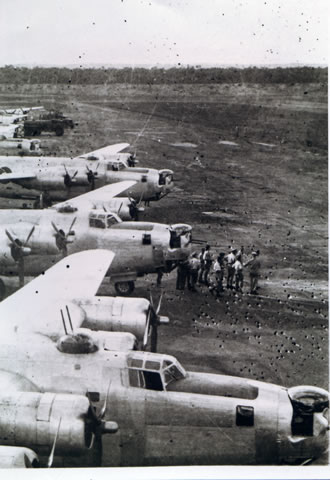 Liberators lined along the strip